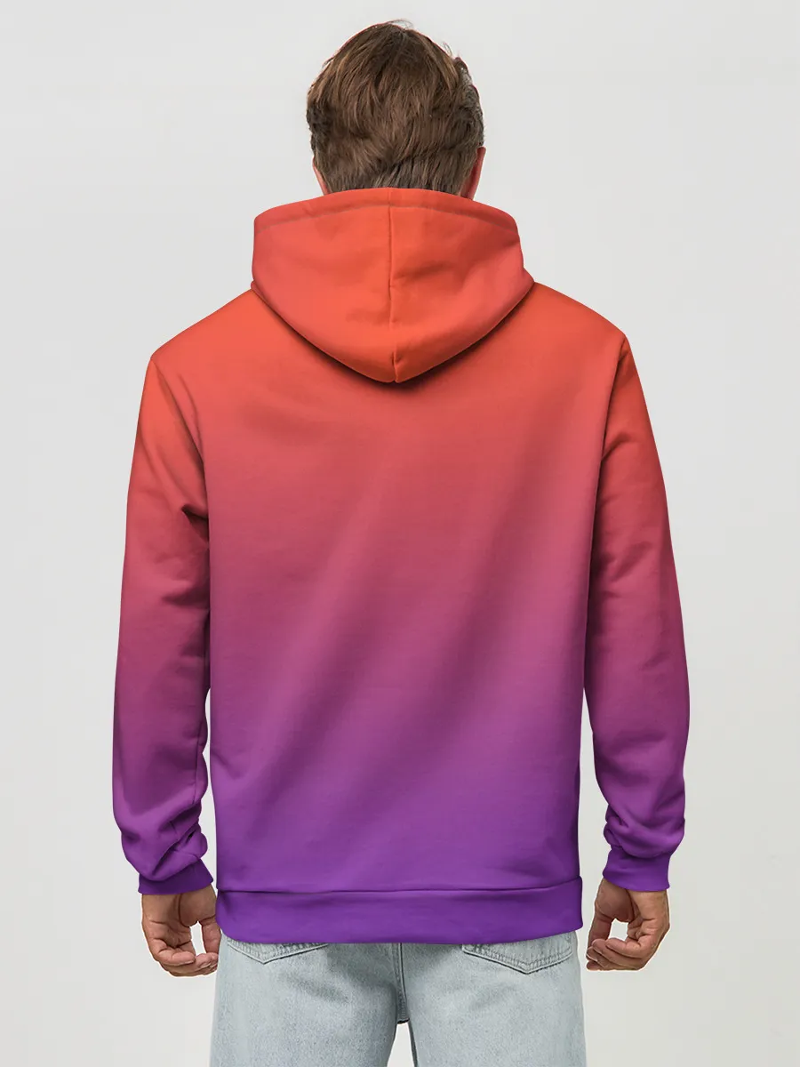 Худи мужской база хлопок / Оранжевый и Фиолетовый