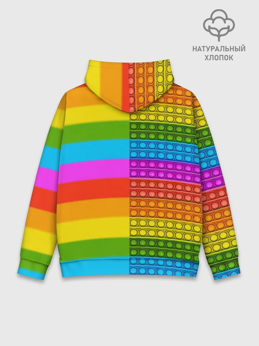 Худи мужской база хлопок / POP it вертикальная надпись