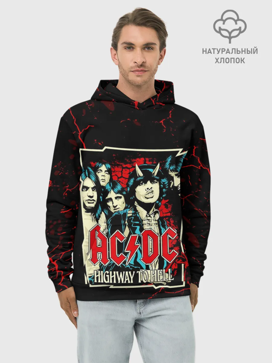Худи мужской база хлопок / AC DC HIGHWAY TO HELL