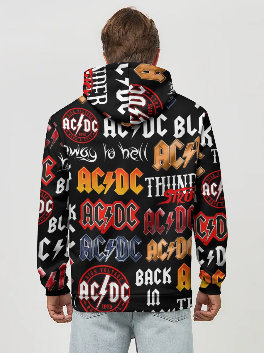 Худи мужской база хлопок / AC DC LOGOBOMBING