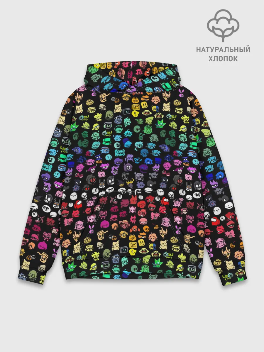 Худи мужской база хлопок / ПЕРСОНАЖИ ИГРЫ FNF