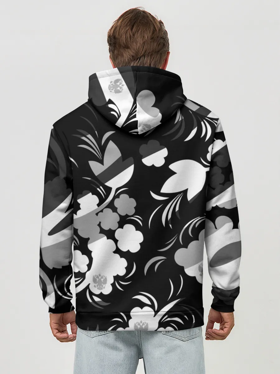 Худи мужской база хлопок / Russia | Камуфляж белый