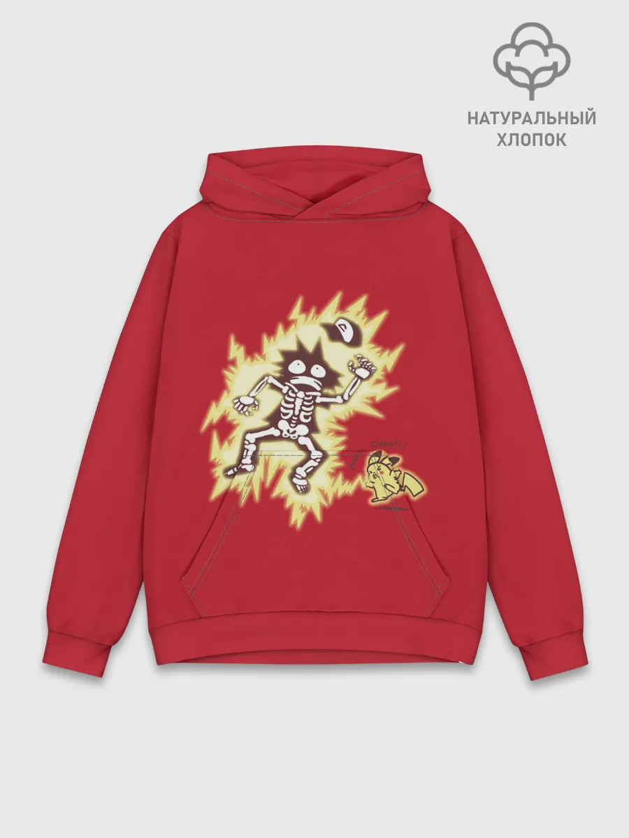 Худи мужской база хлопок / Знакомство с Пикачу