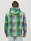 Худи мужской база хлопок / Зеленый клетчатый узор