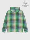 Худи мужской база хлопок / Зеленый клетчатый узор