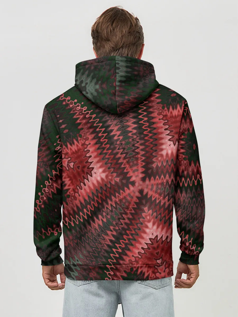 Худи мужской база хлопок / Серо-коричневый узор