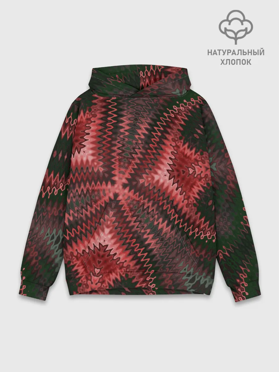 Худи мужской база хлопок / Серо-коричневый узор