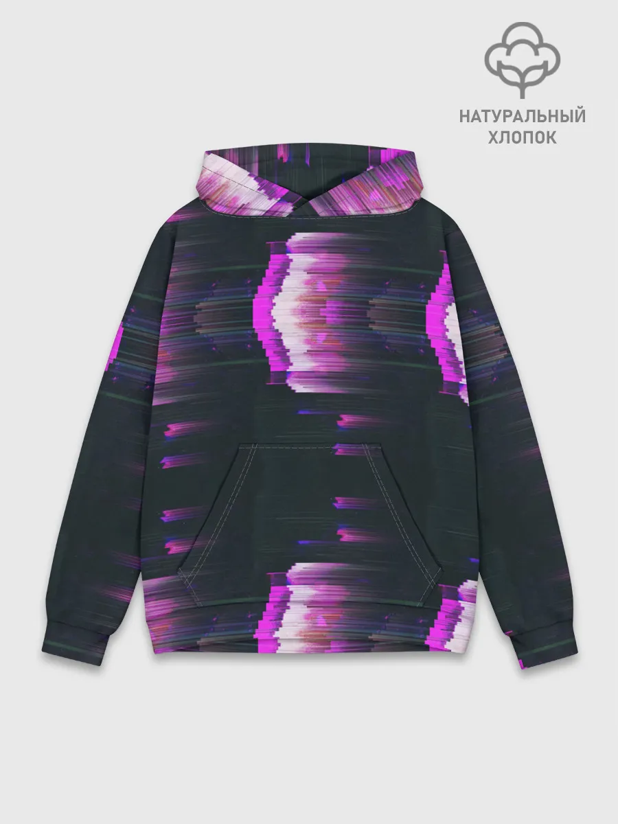 Худи мужской база хлопок / Розовый глитч