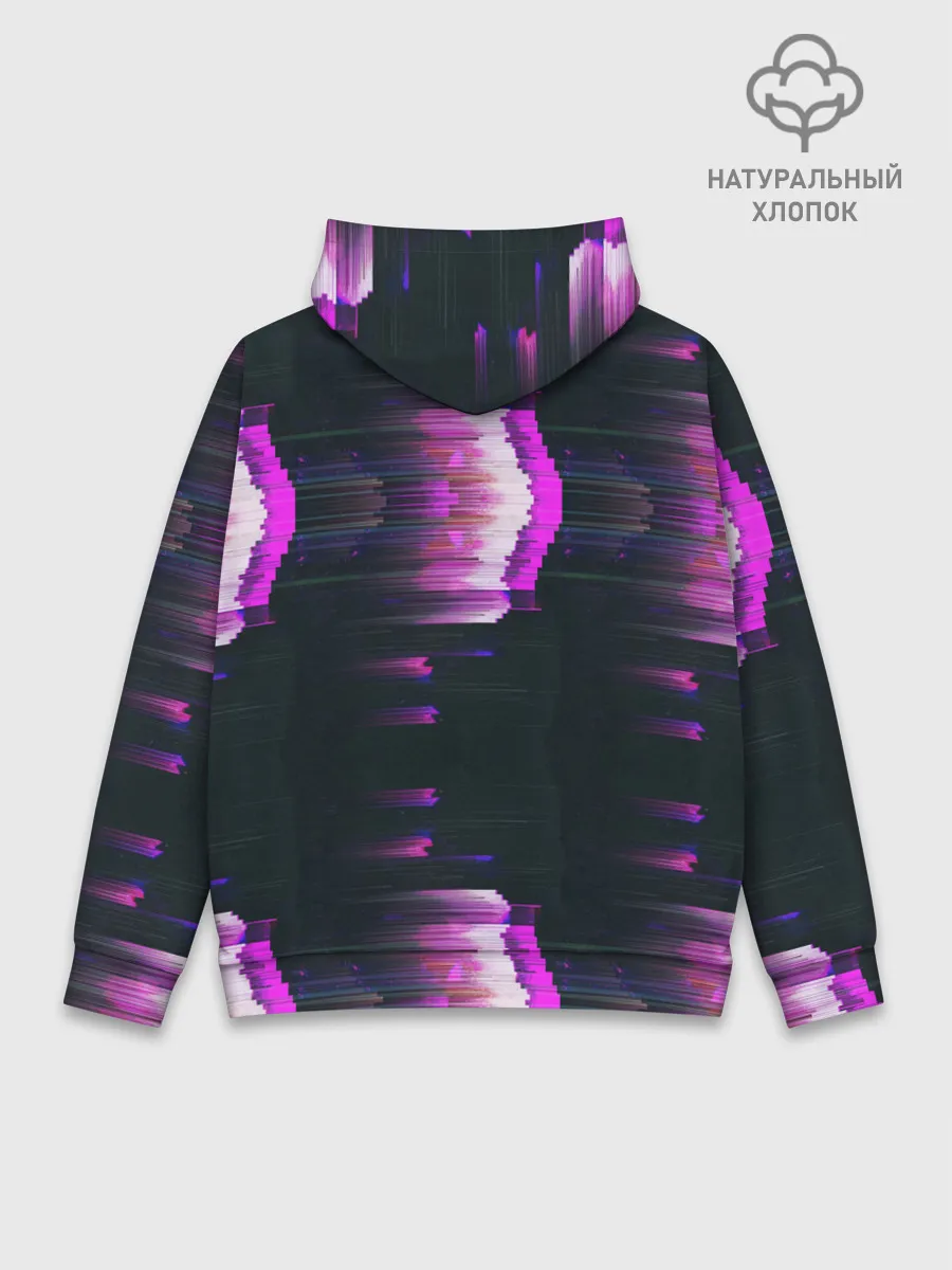 Худи мужской база хлопок / Розовый глитч
