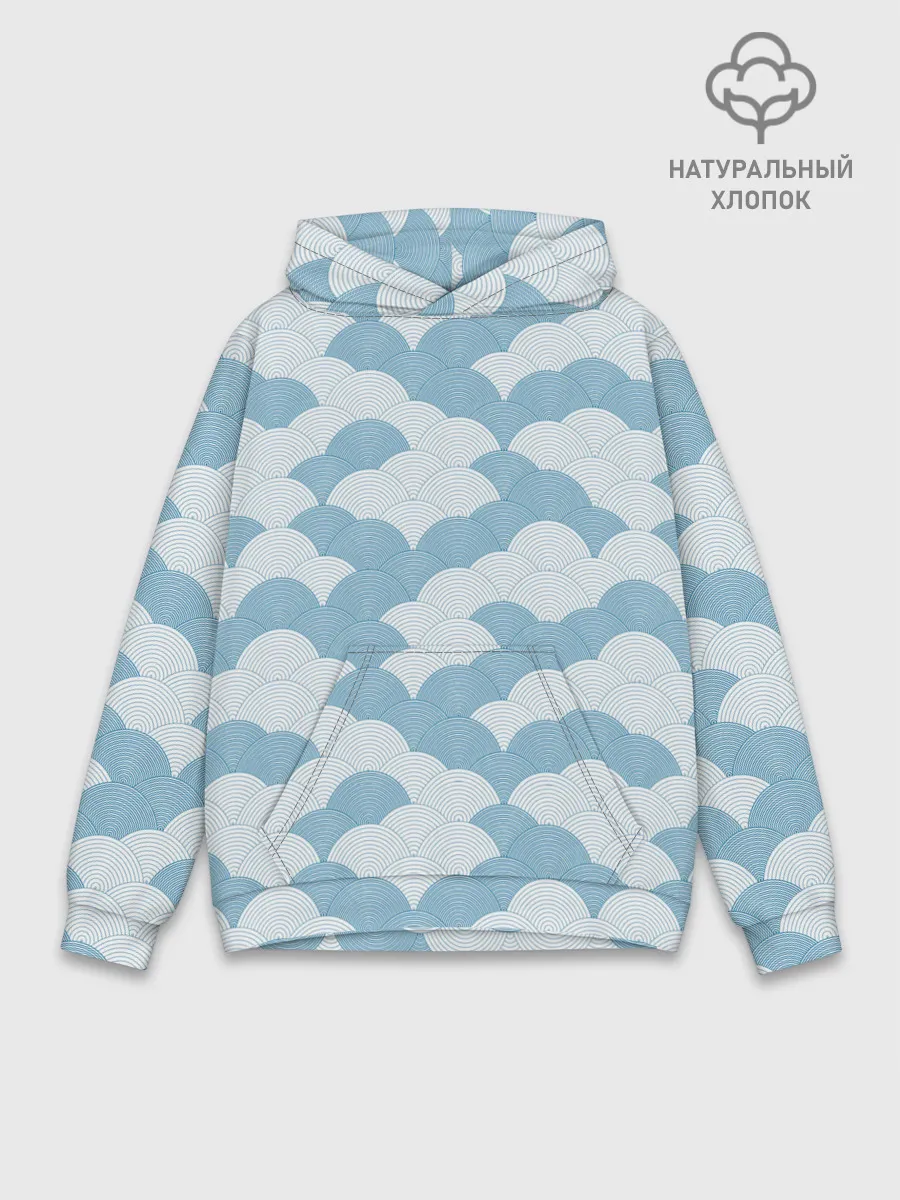 Худи мужской база хлопок / Абстрактные волны