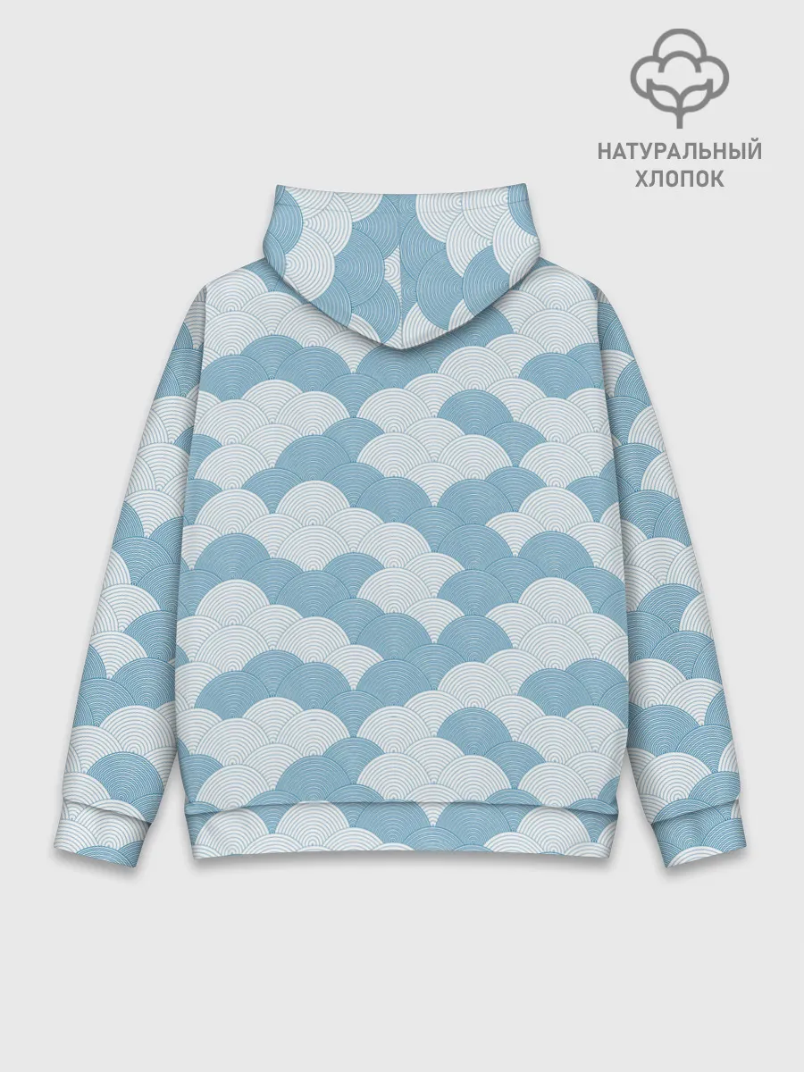 Худи мужской база хлопок / Абстрактные волны