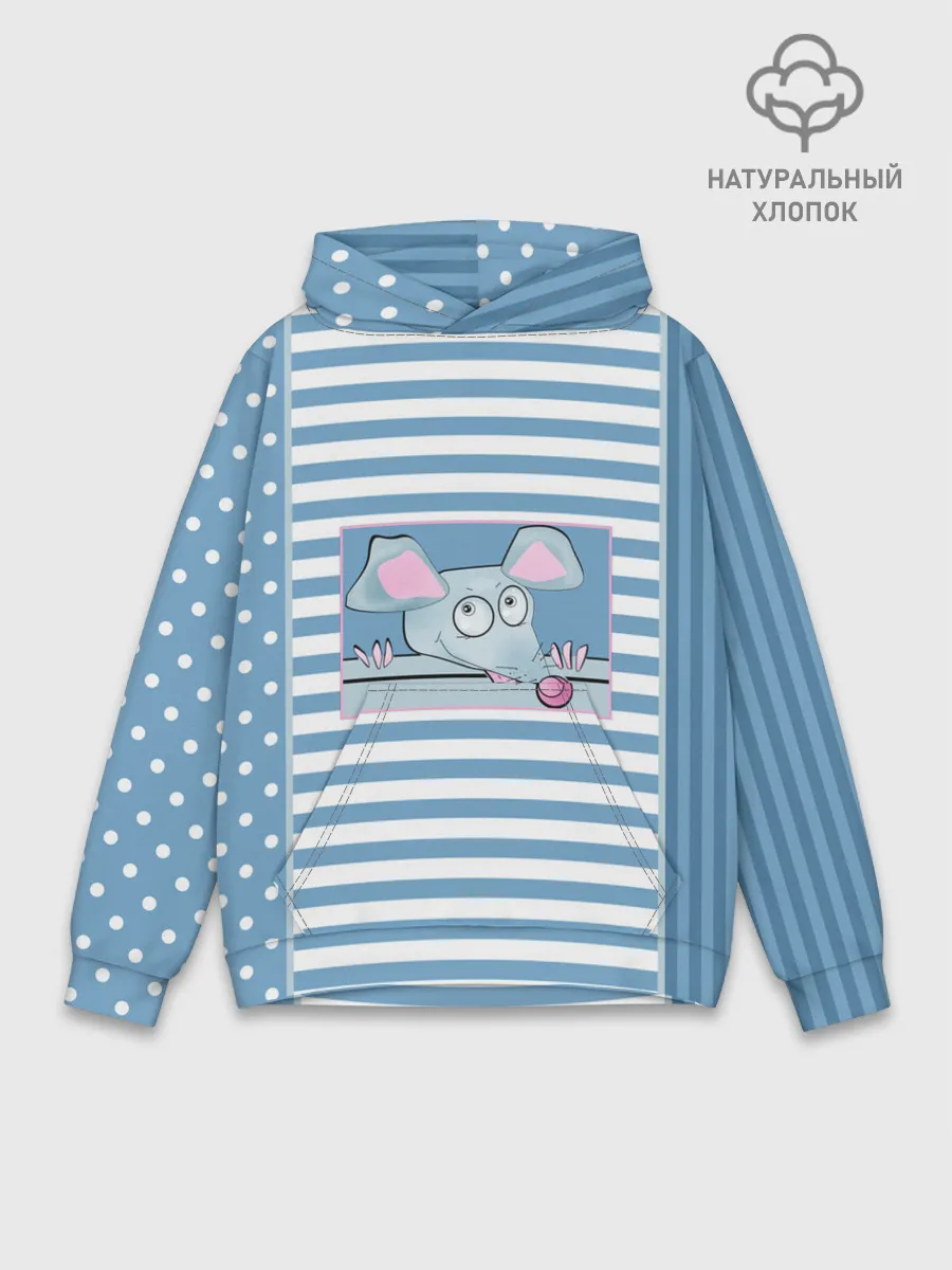 Худи мужской база хлопок / Веселая Мышь