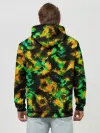Худи мужской база хлопок / Абстрактный желто-зеленый узор