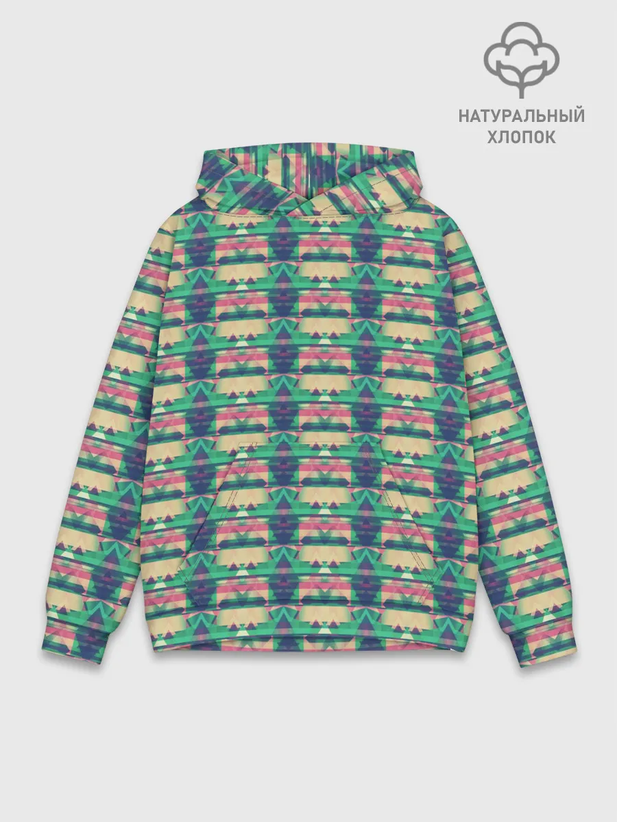 Худи мужской база хлопок / Геометрический глитч