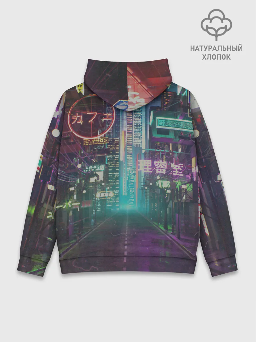 Худи мужской база хлопок / Neon Tokyo
