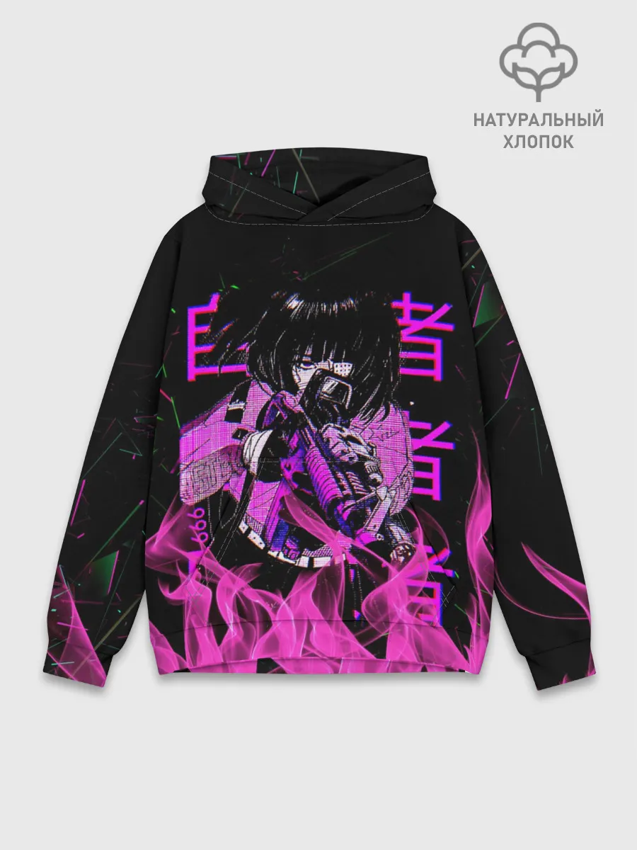 Худи мужской база хлопок / Аниме Девушка Киберпанк