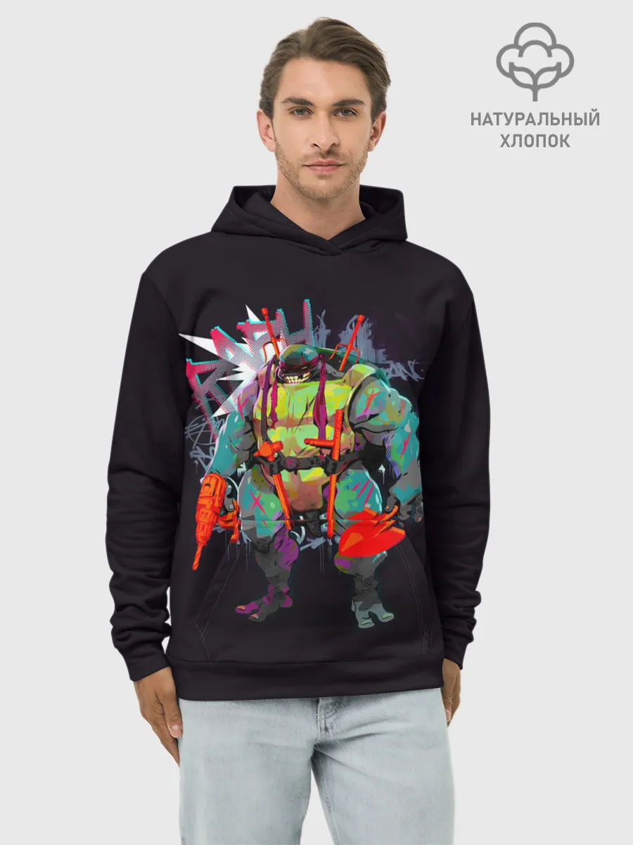 Худи мужской база хлопок / Злой Рафаэль