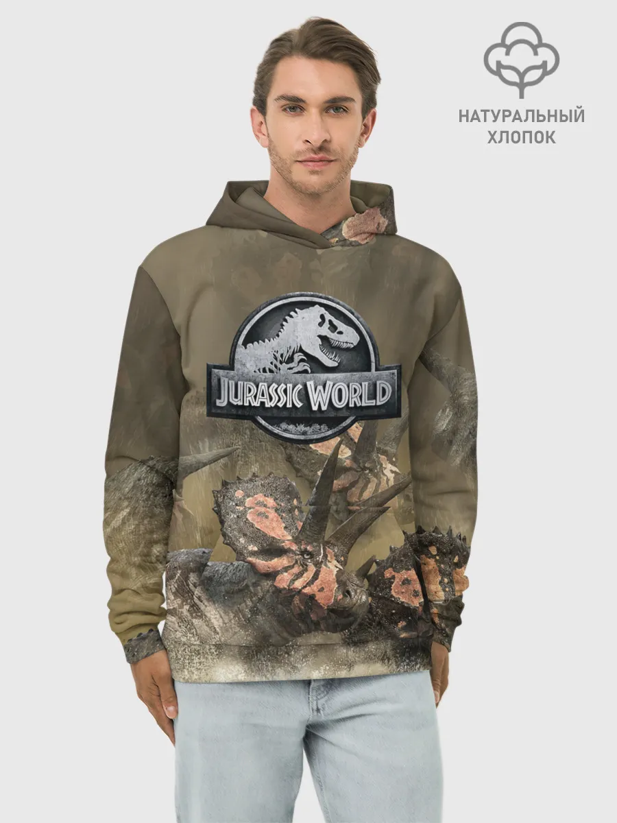 Худи мужской база хлопок / Jurassic World | Мир Юрского Периода