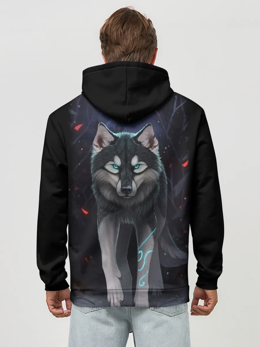 Худи мужской база хлопок / КРАСИВЫЙ ВОЛК