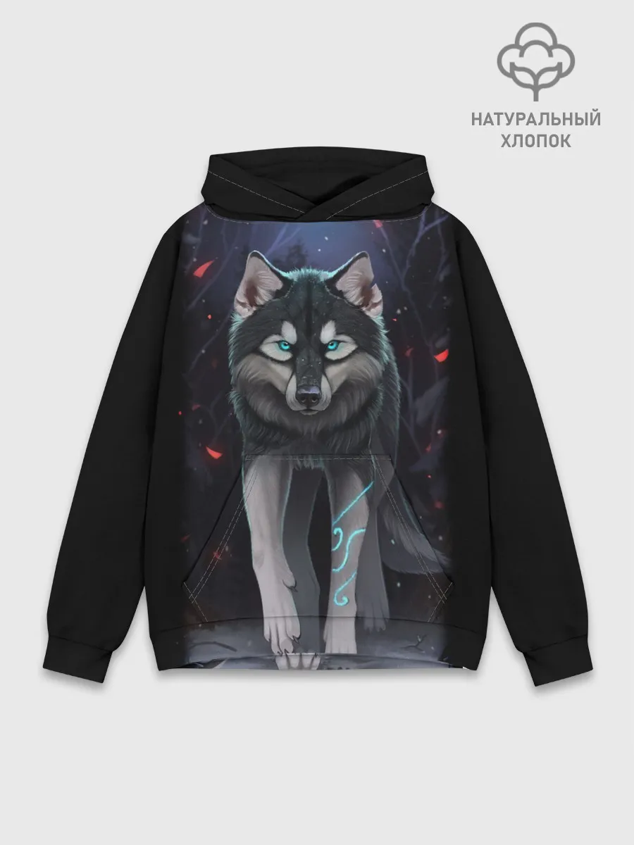 Худи мужской база хлопок / КРАСИВЫЙ ВОЛК