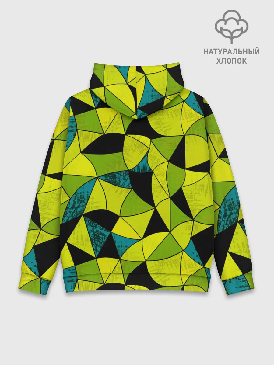 Худи мужской база хлопок / Гранжевый яркий зеленый