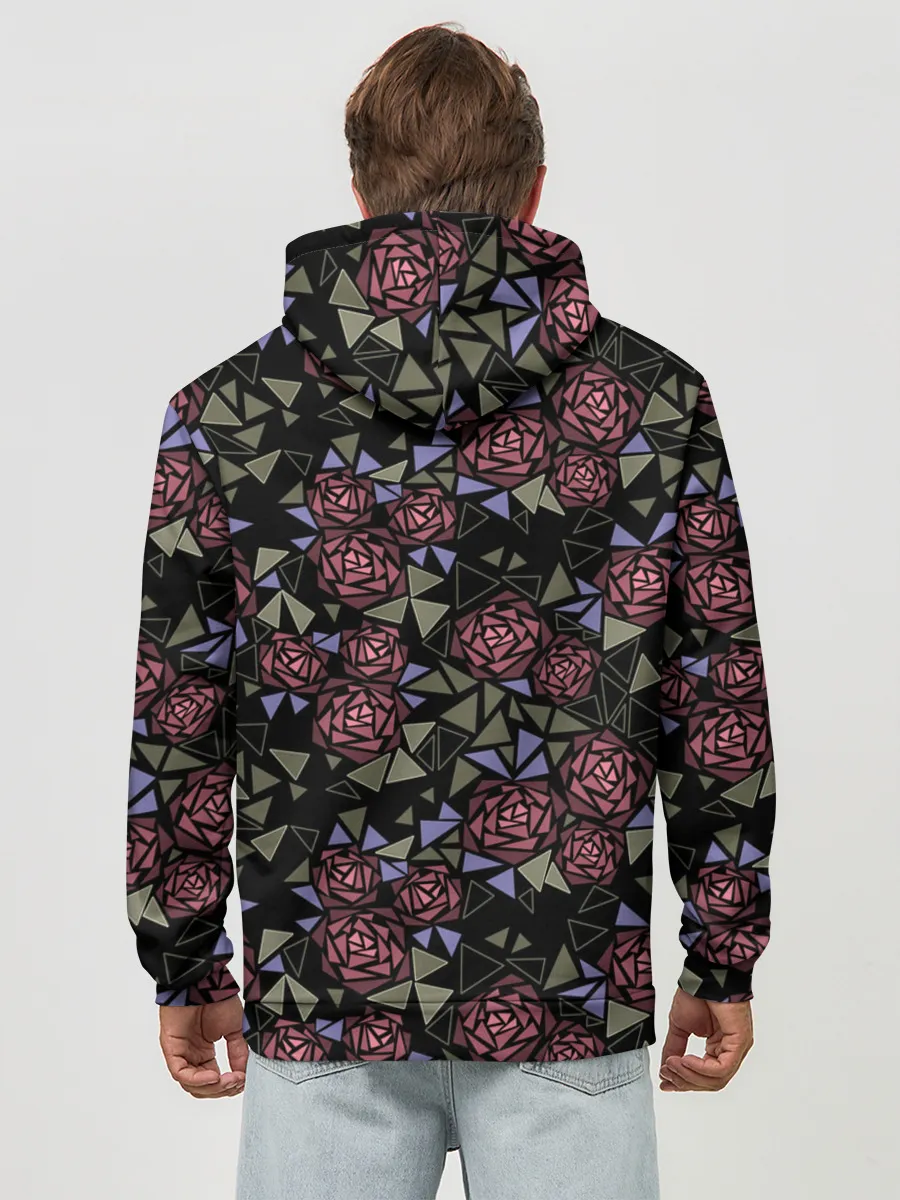 Худи мужской база хлопок / Цветочная мозаика