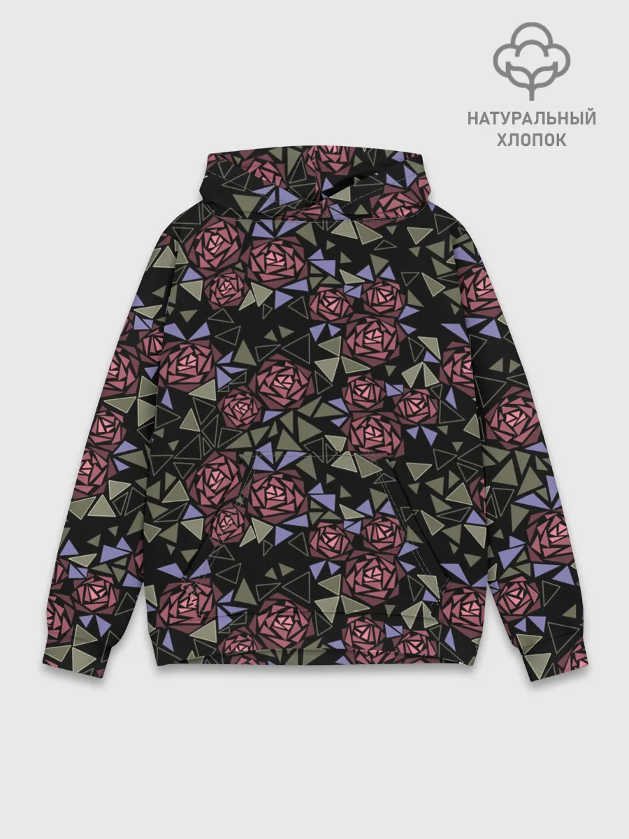 Худи мужской база хлопок / Цветочная мозаика