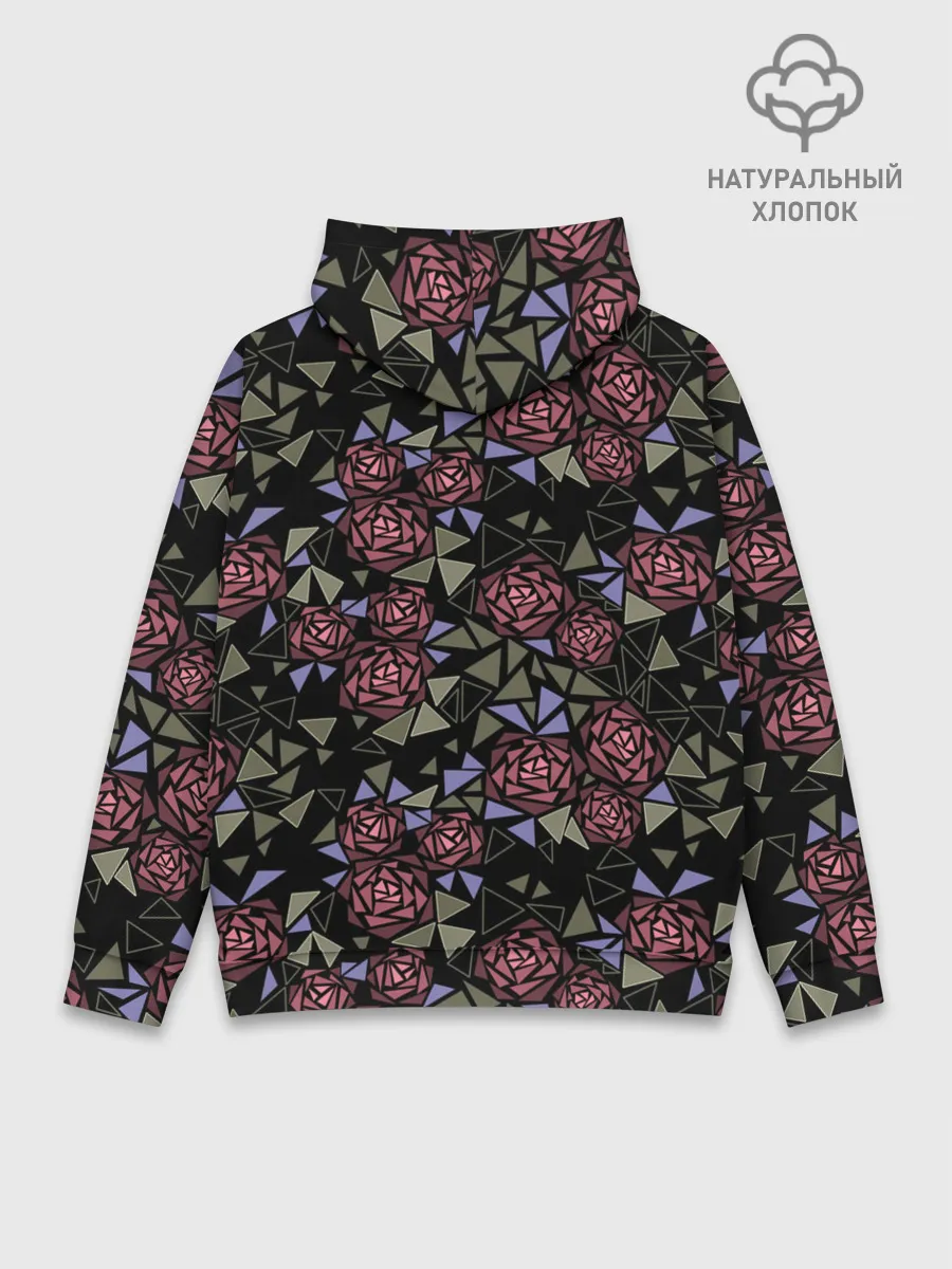 Худи мужской база хлопок / Цветочная мозаика