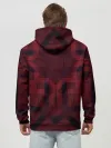 Худи мужской база хлопок / Темно-красный геометрический