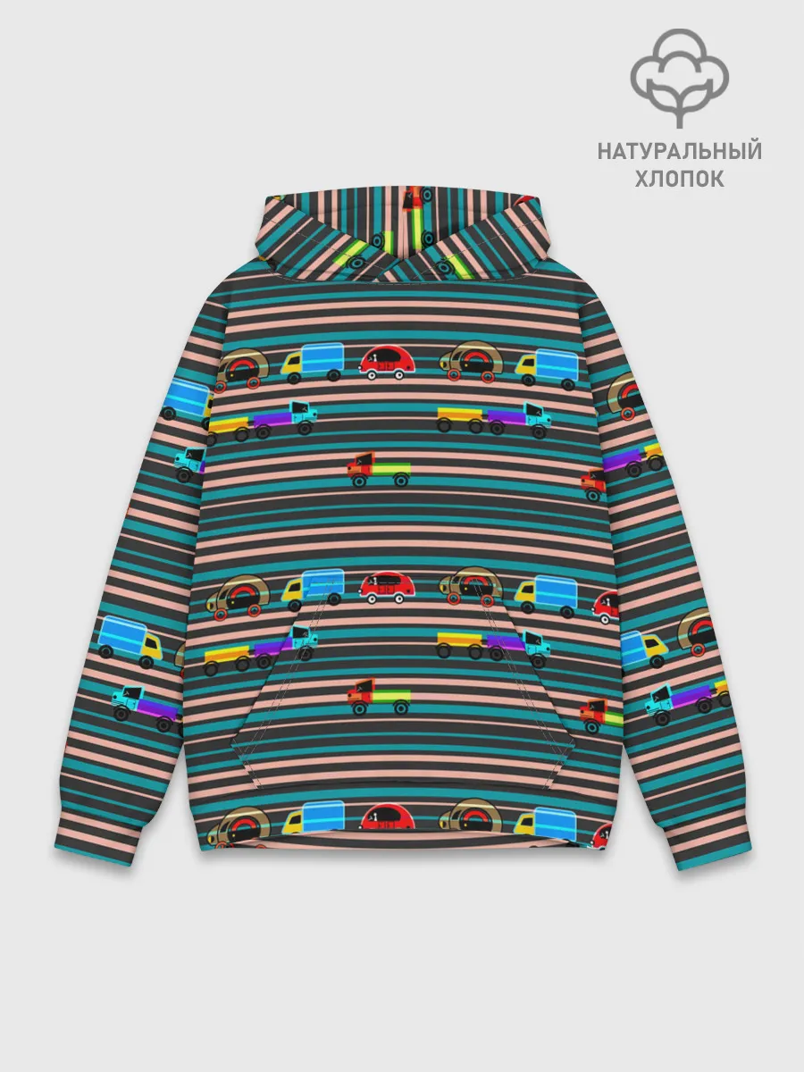 Худи мужской база хлопок / Детский полосатый узор