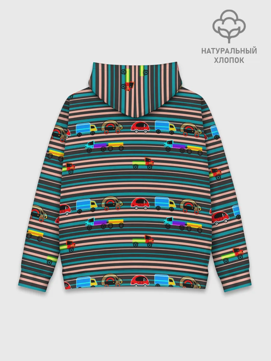 Худи мужской база хлопок / Детский полосатый узор