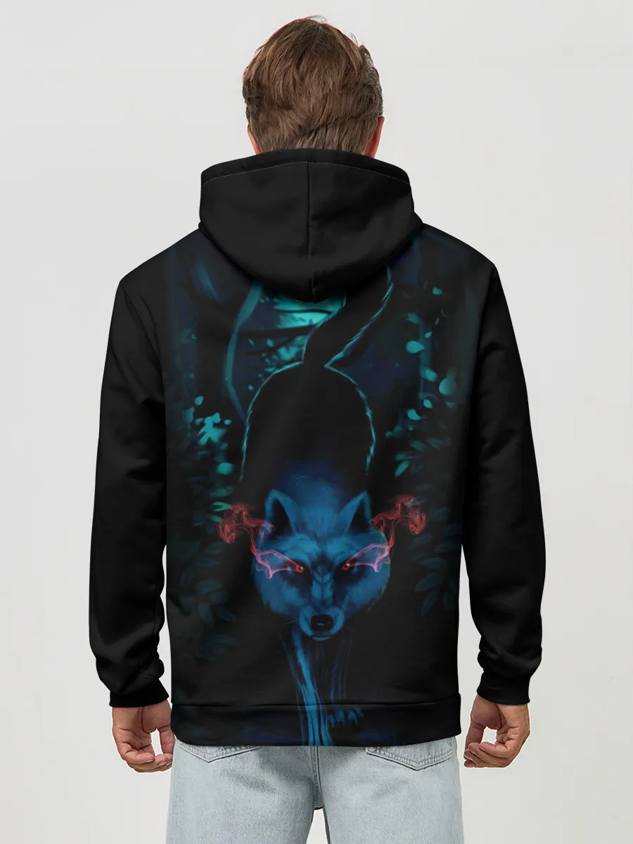 Худи мужской база хлопок / Крадущийся волк