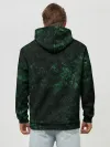 Худи мужской база хлопок / Темно-зеленый мраморный узор