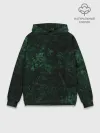 Худи мужской база хлопок / Темно-зеленый мраморный узор