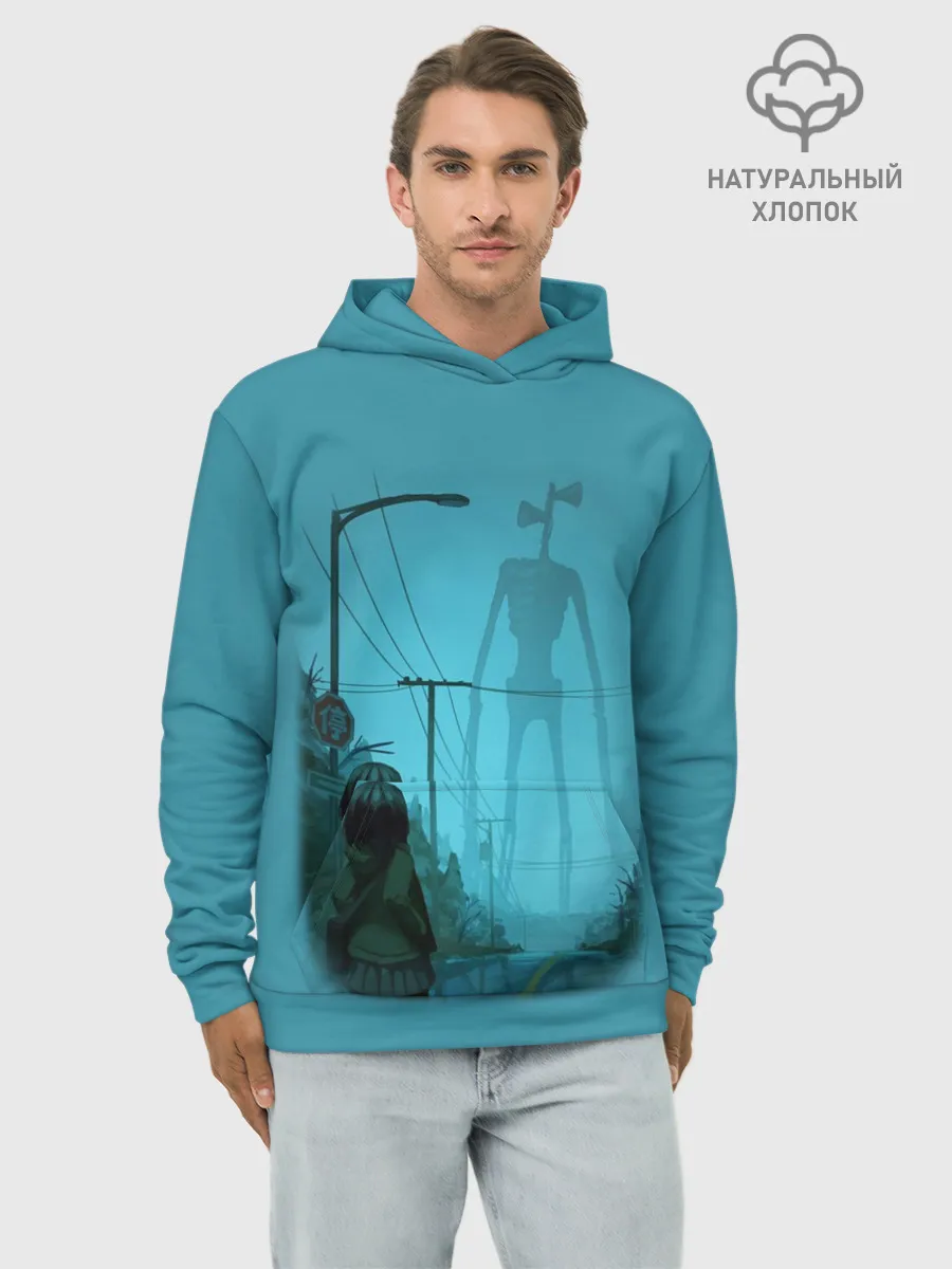 Худи мужской база хлопок / СИРЕНОГОЛОВЫЙ И ДЕВОЧКА