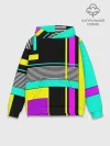 Худи мужской база хлопок / Геометрический неоновый узор