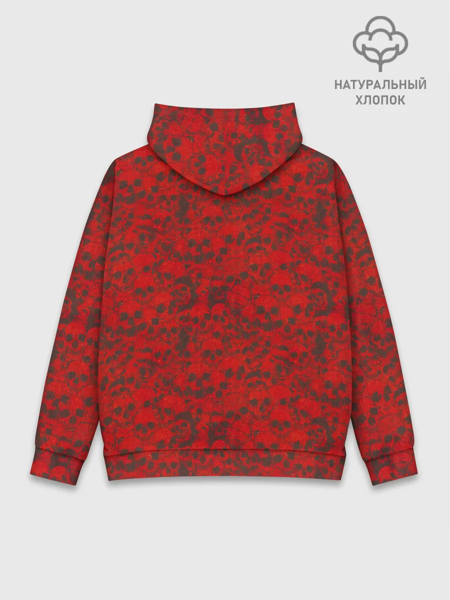 Худи мужской база хлопок / Красные черепа