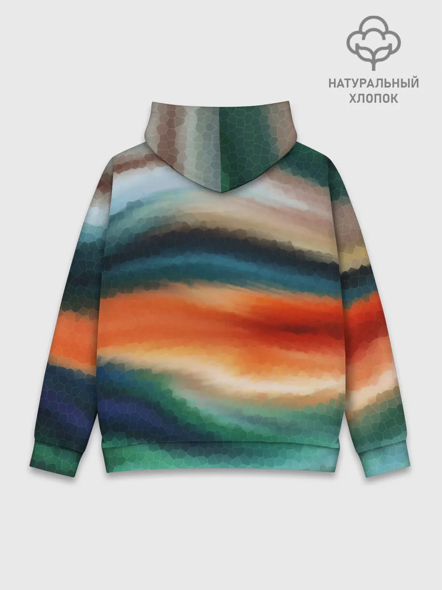 Худи мужской база хлопок / Мозаичный абстрактный узор