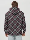 Худи мужской база хлопок / Темный серый узор в клетку