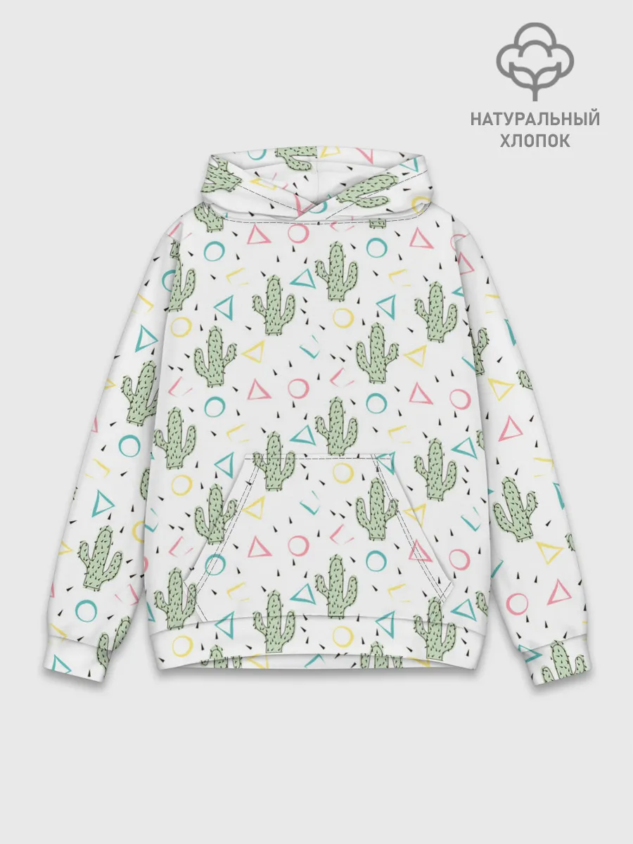 Худи мужской база хлопок / Кактусы