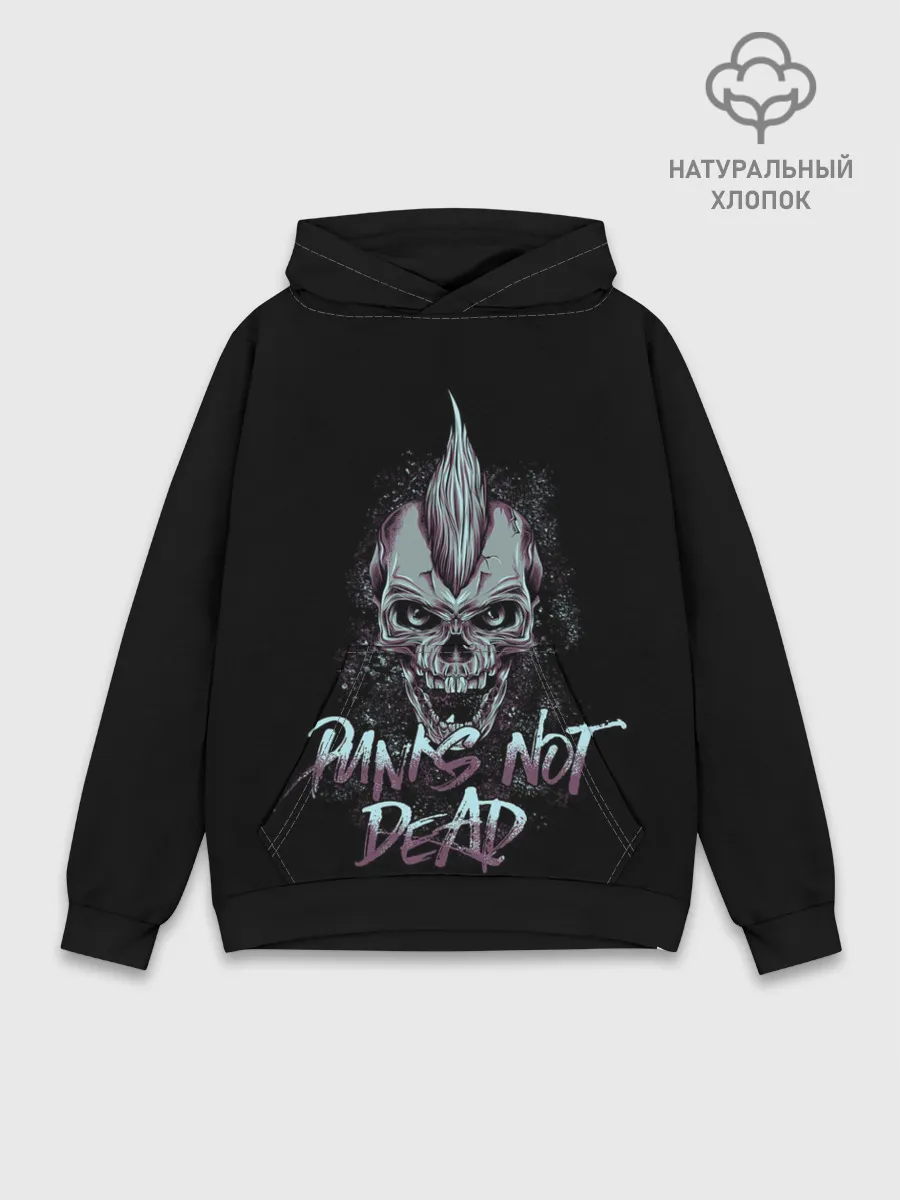 Худи мужской база хлопок / Панк скелет