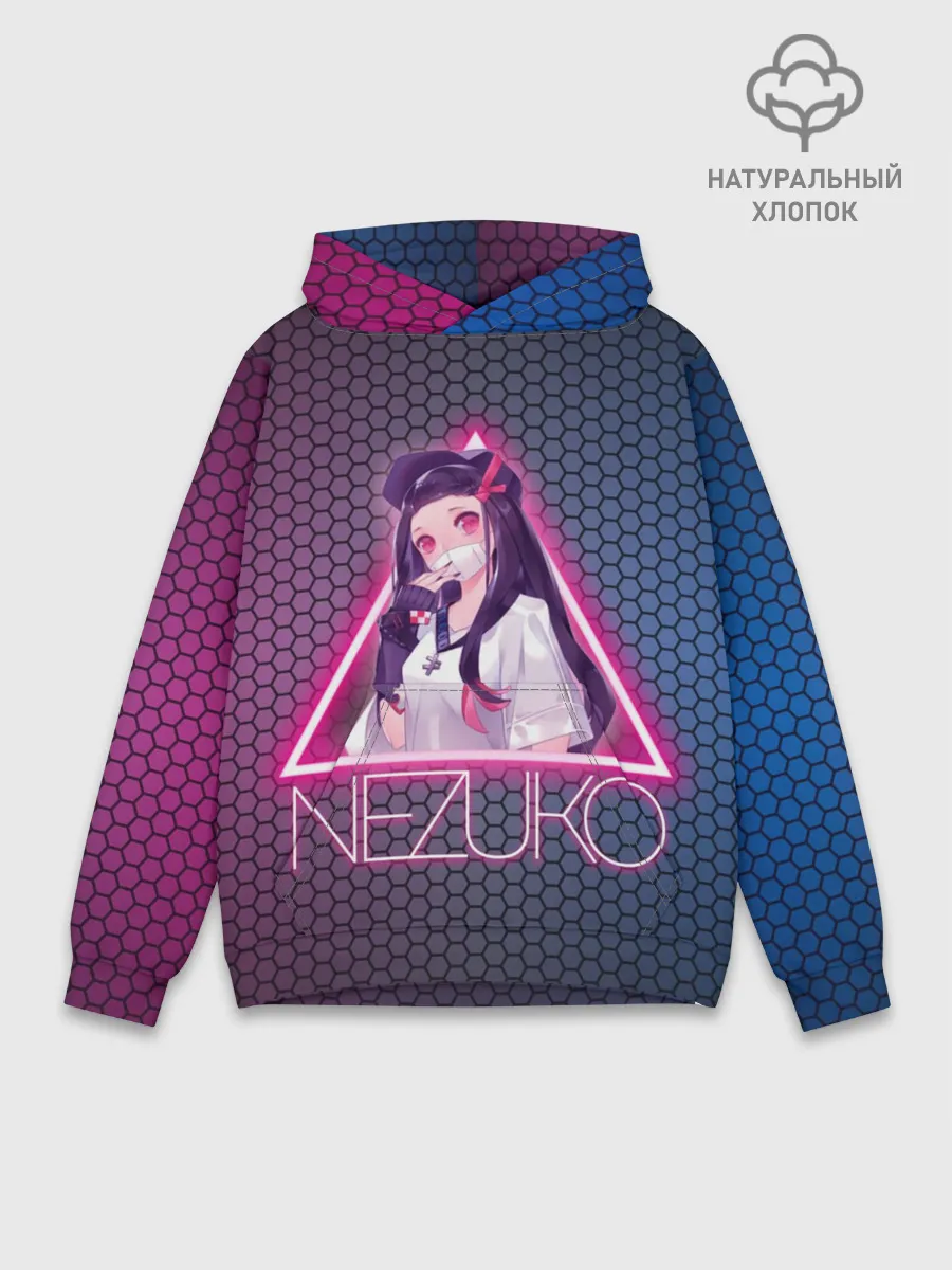 Худи мужской база хлопок / Незуко Камадо в треугольнике