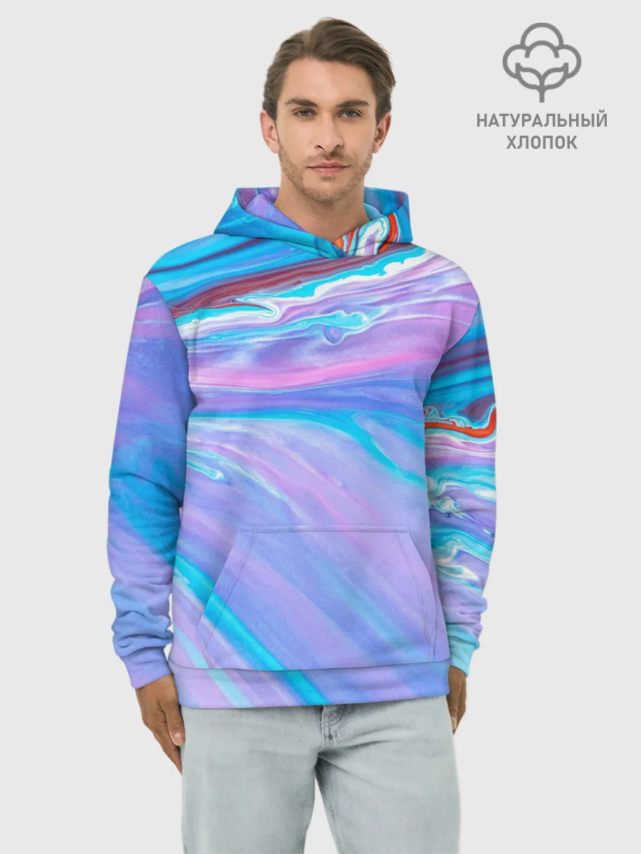 Худи мужской база хлопок / Абстрактный прилив