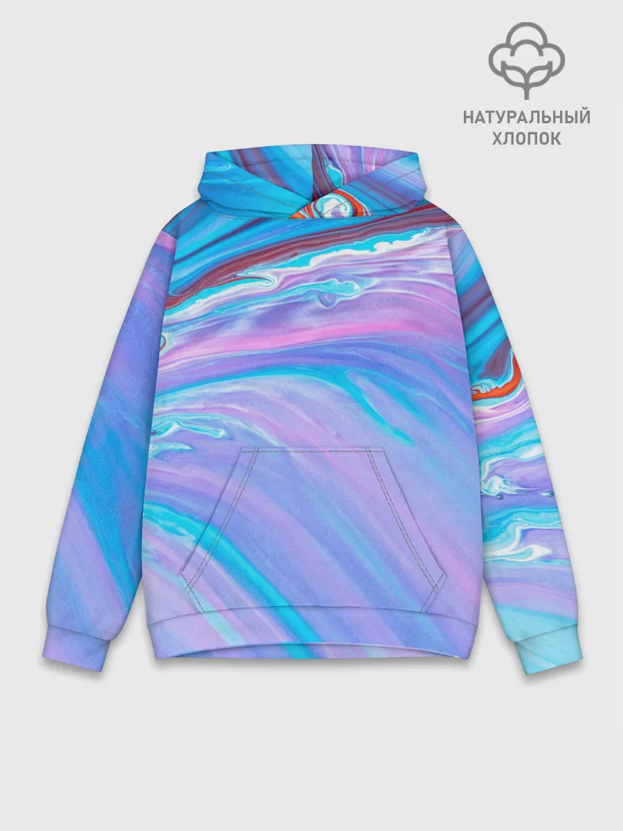 Худи мужской база хлопок / Абстрактный прилив