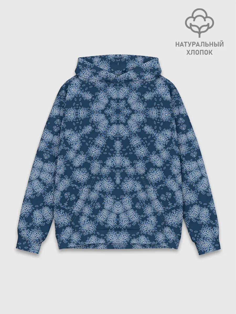 Худи мужской база хлопок / Модный абстрактный узор