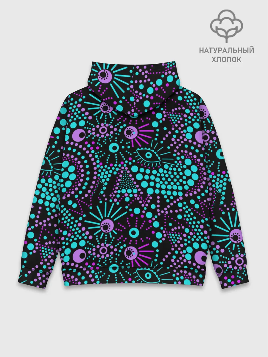 Худи мужской база хлопок / Яркий абстрактный узор