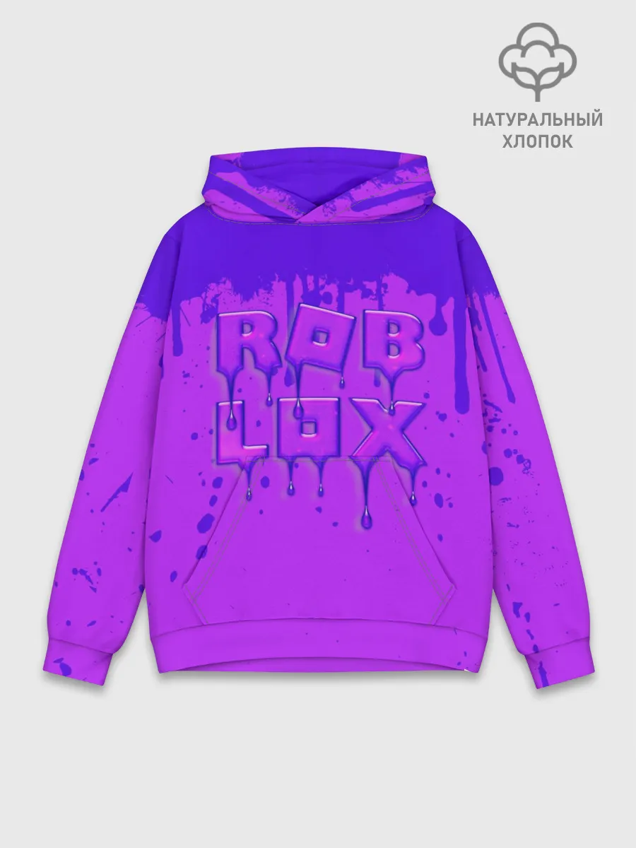 Худи мужской база хлопок / ROBLOX ФИОЛЕТОВЫЕ ПОДТЕКИ