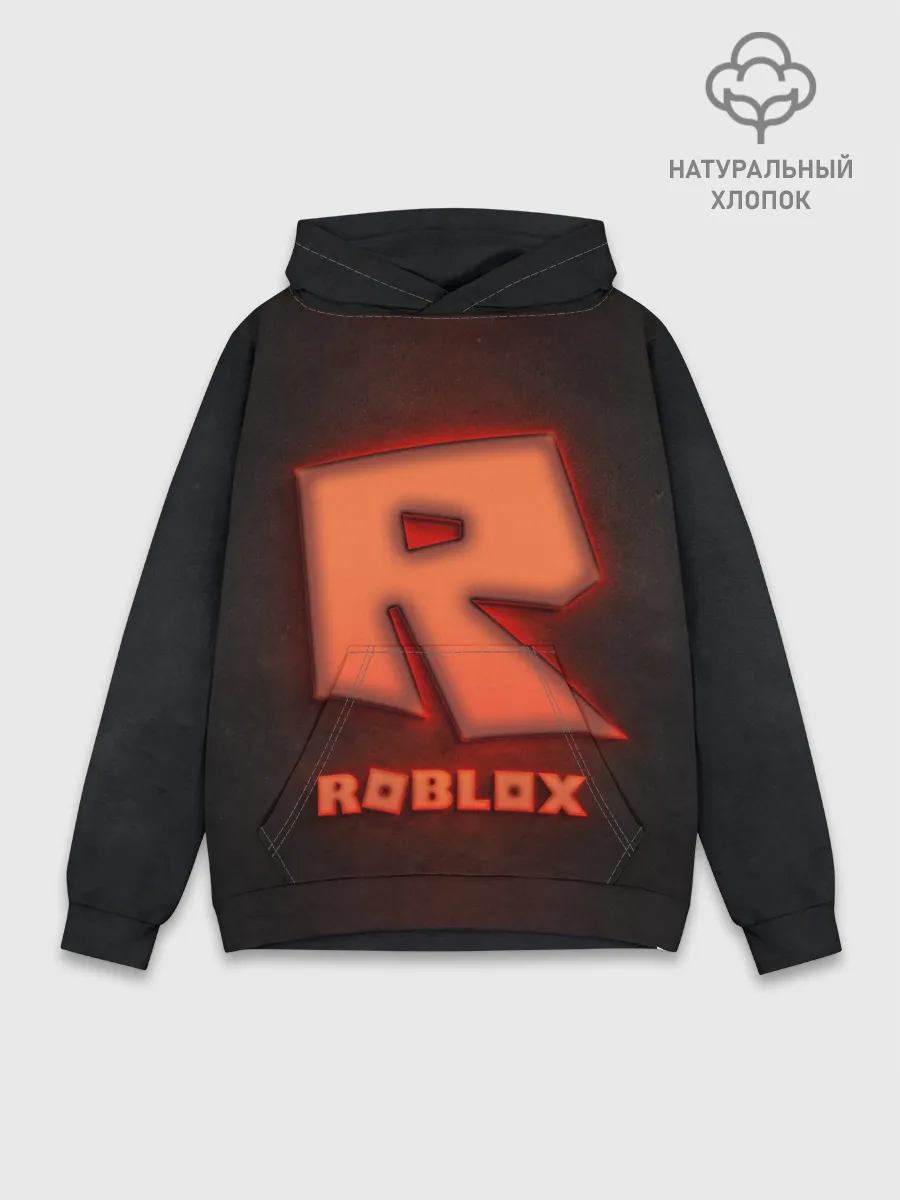 Худи мужской база хлопок / ROBLOX NEON RED