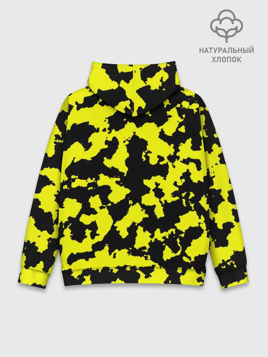 Худи мужской база хлопок / Черно-желтый камуфляж