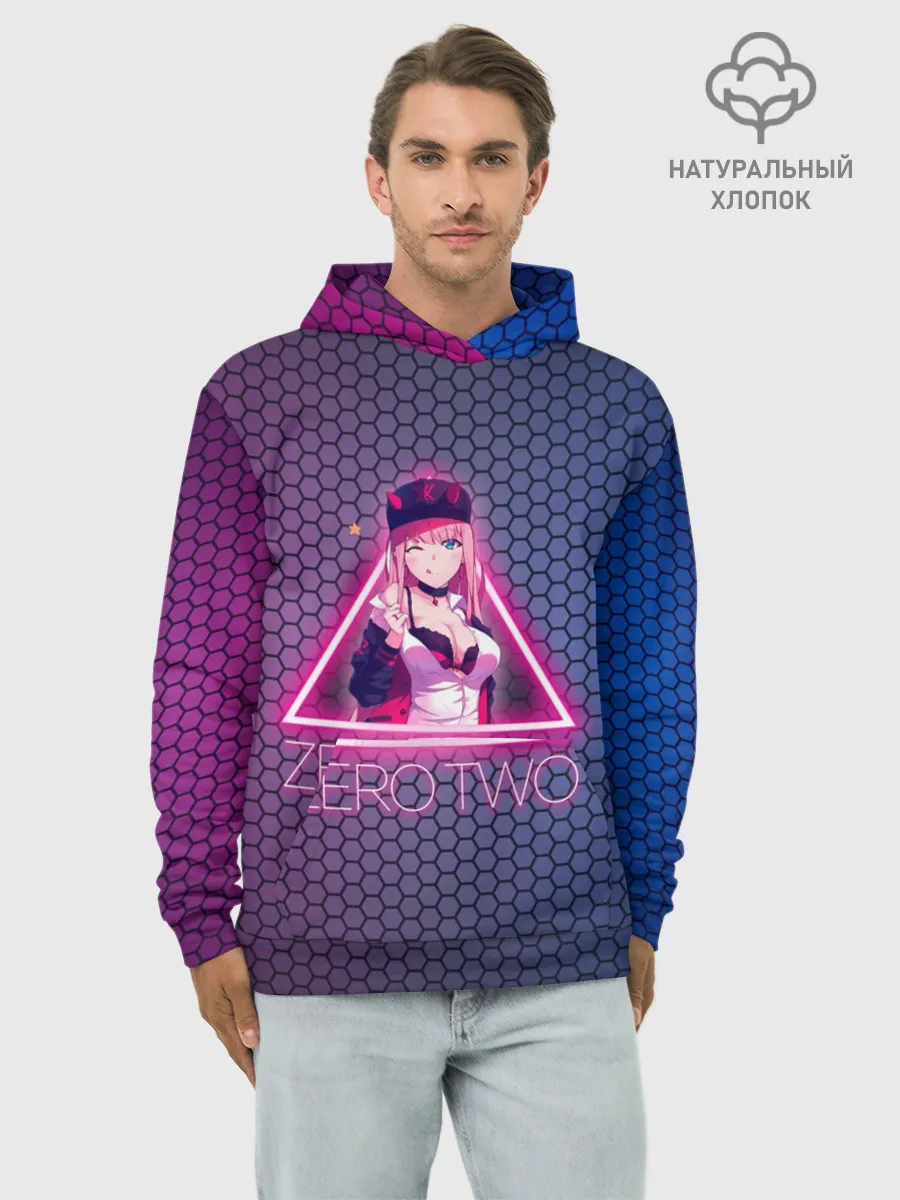 Худи мужской база хлопок / Zero Two в треугольнике